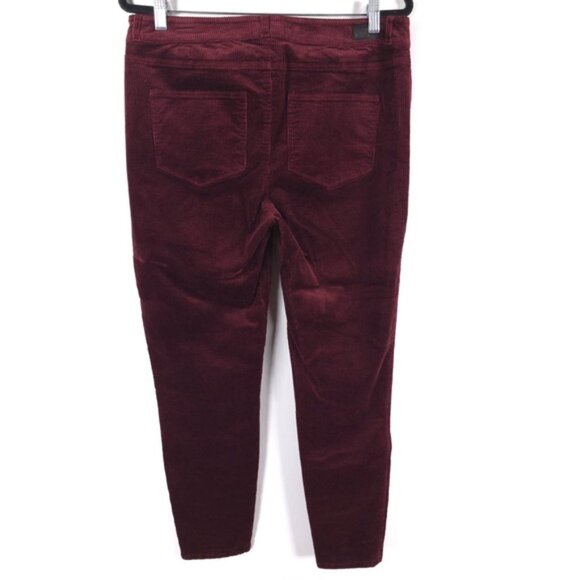 PAIGE Women’s Hoxton Ankle Corduroy Pants Burgundy Stretch 1767D66-5171 Size 32 - Picture 4 of 15
